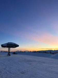 Sunset View Over Snow